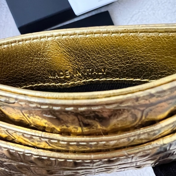 Auth Chanel Gold Croc Embossed Card Holder - Unused Rare - Picture 7 of 8